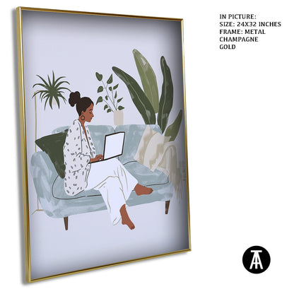 Artwork in Metal Champagne Gold Frame
