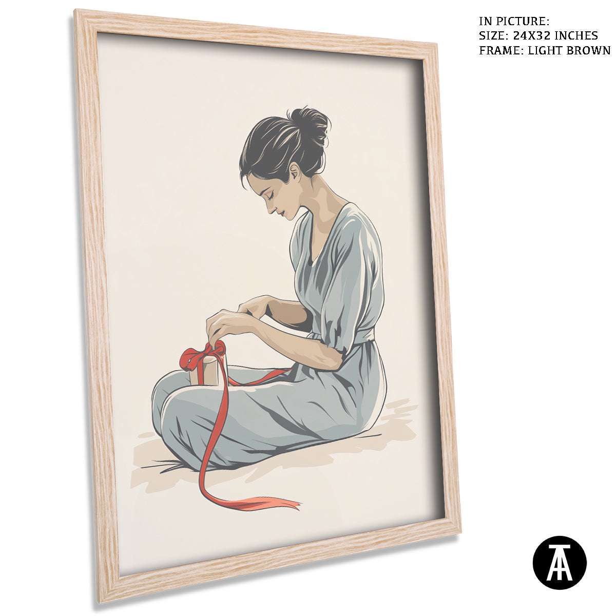 Artwork in Dark Brown Frame