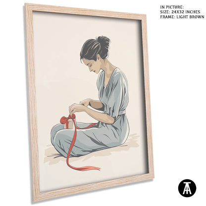 Artwork in Dark Brown Frame