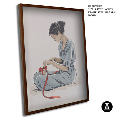 Artwork in Dark Wood Frame