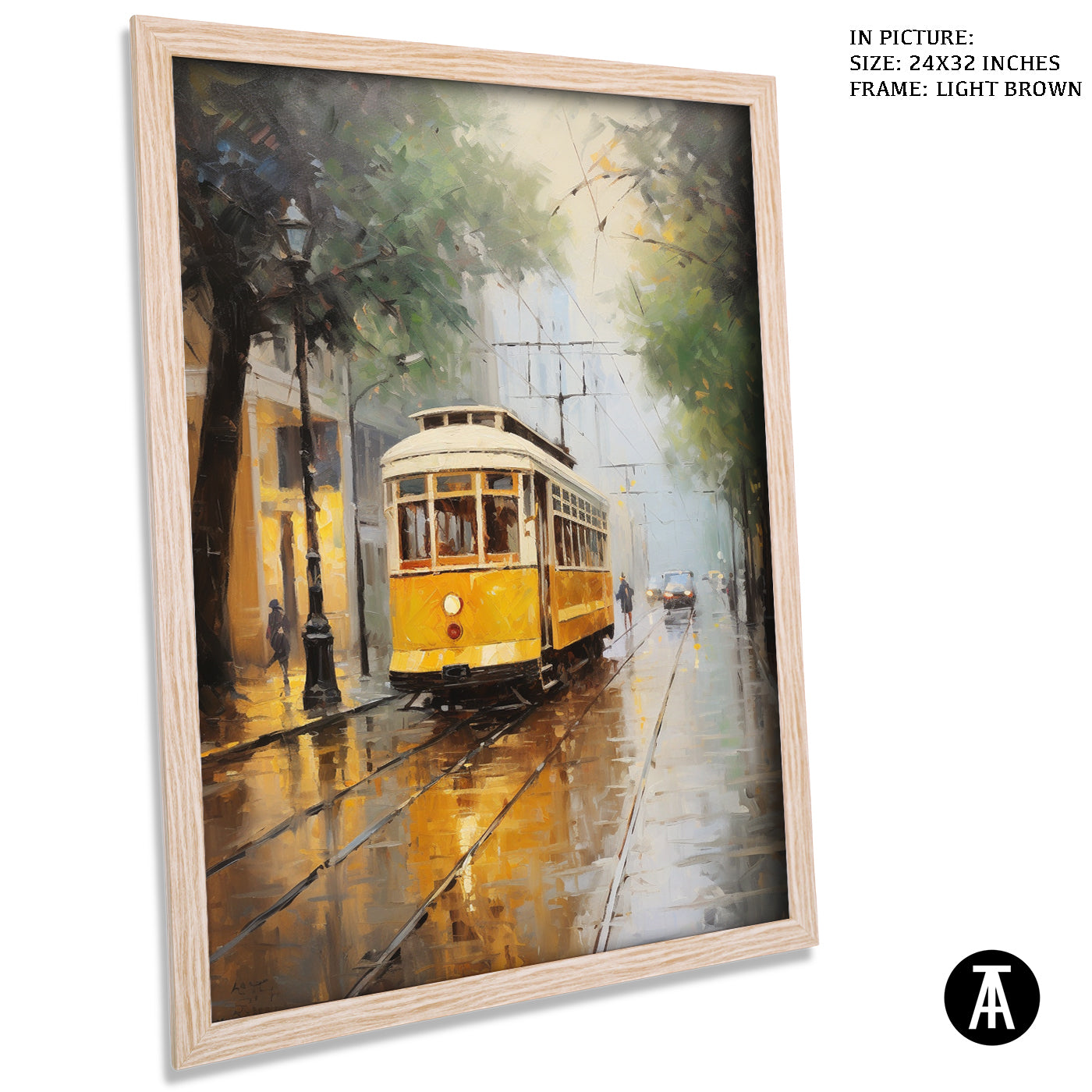 Artwork in Dark Brown Frame