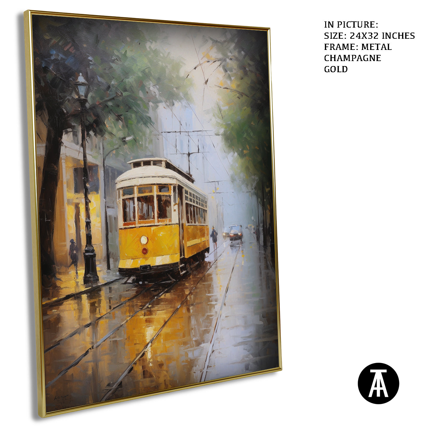 Artwork in Light Brown Frame