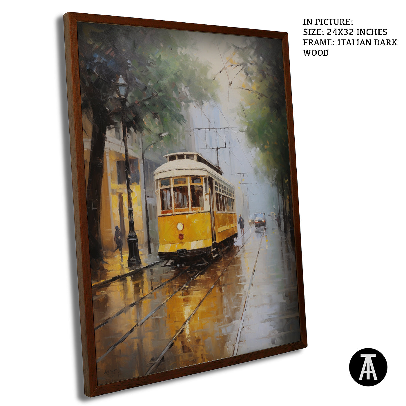 Artwork in Dark Wood Frame