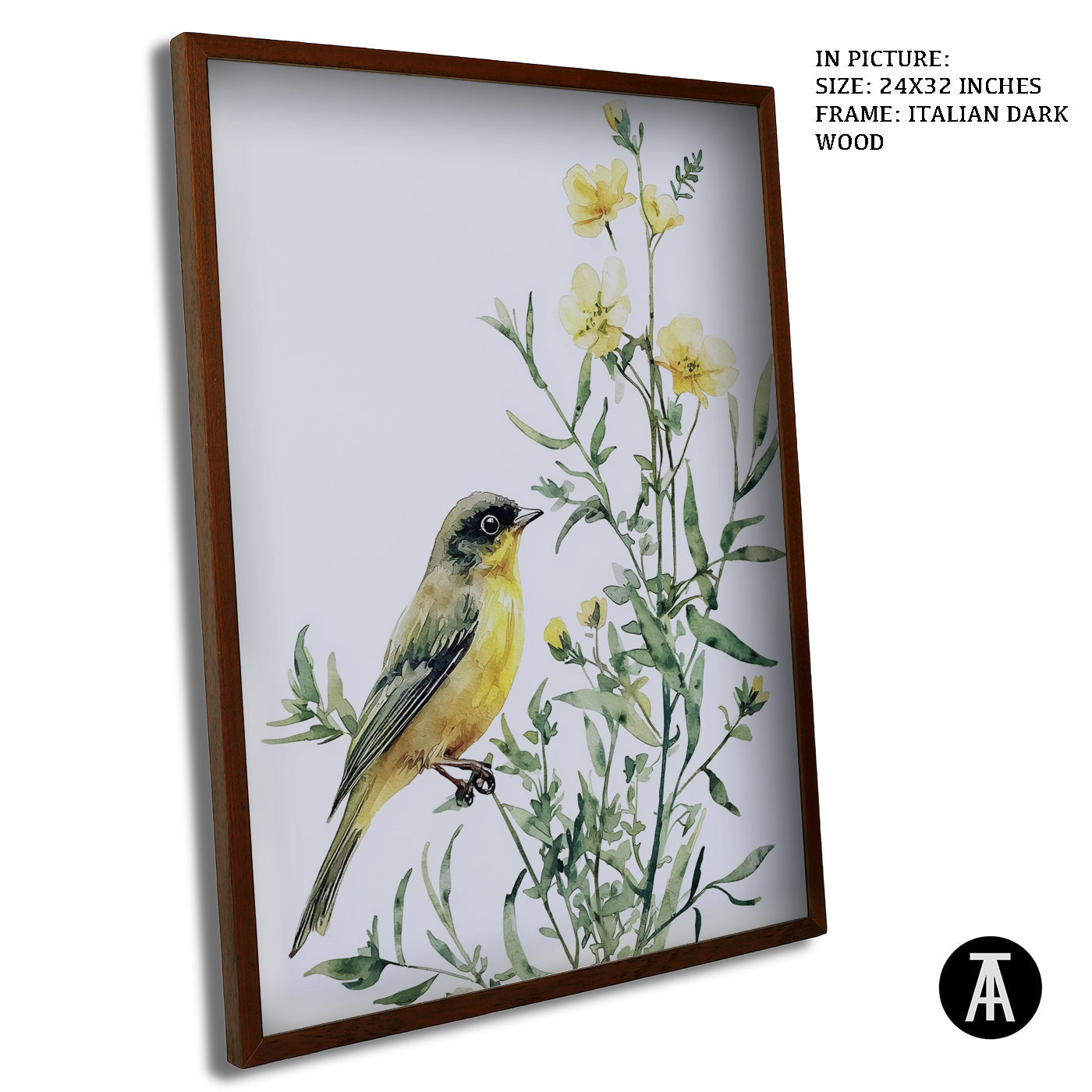 Artwork in Dark Wood Frame