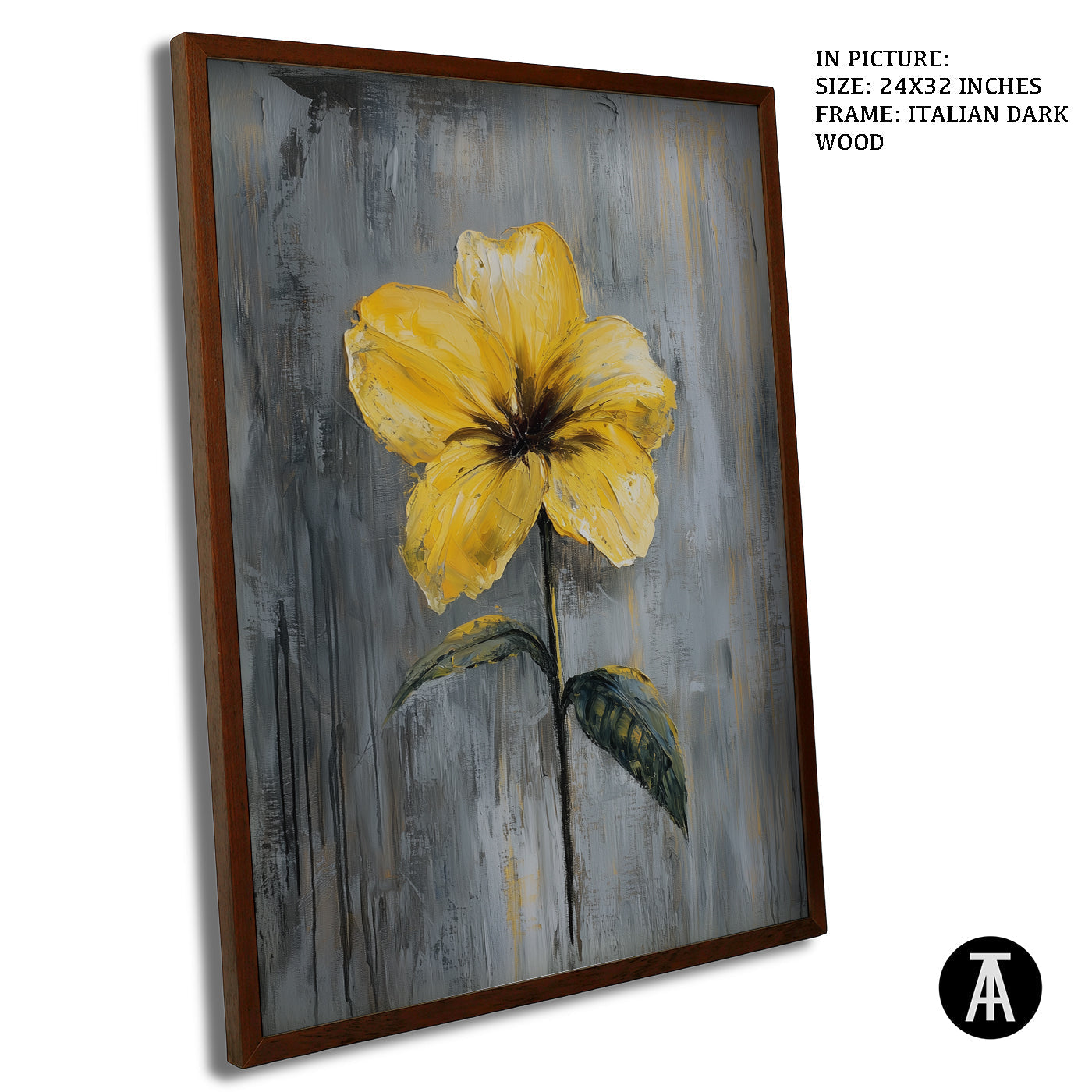 Artwork in Dark Wood Frame