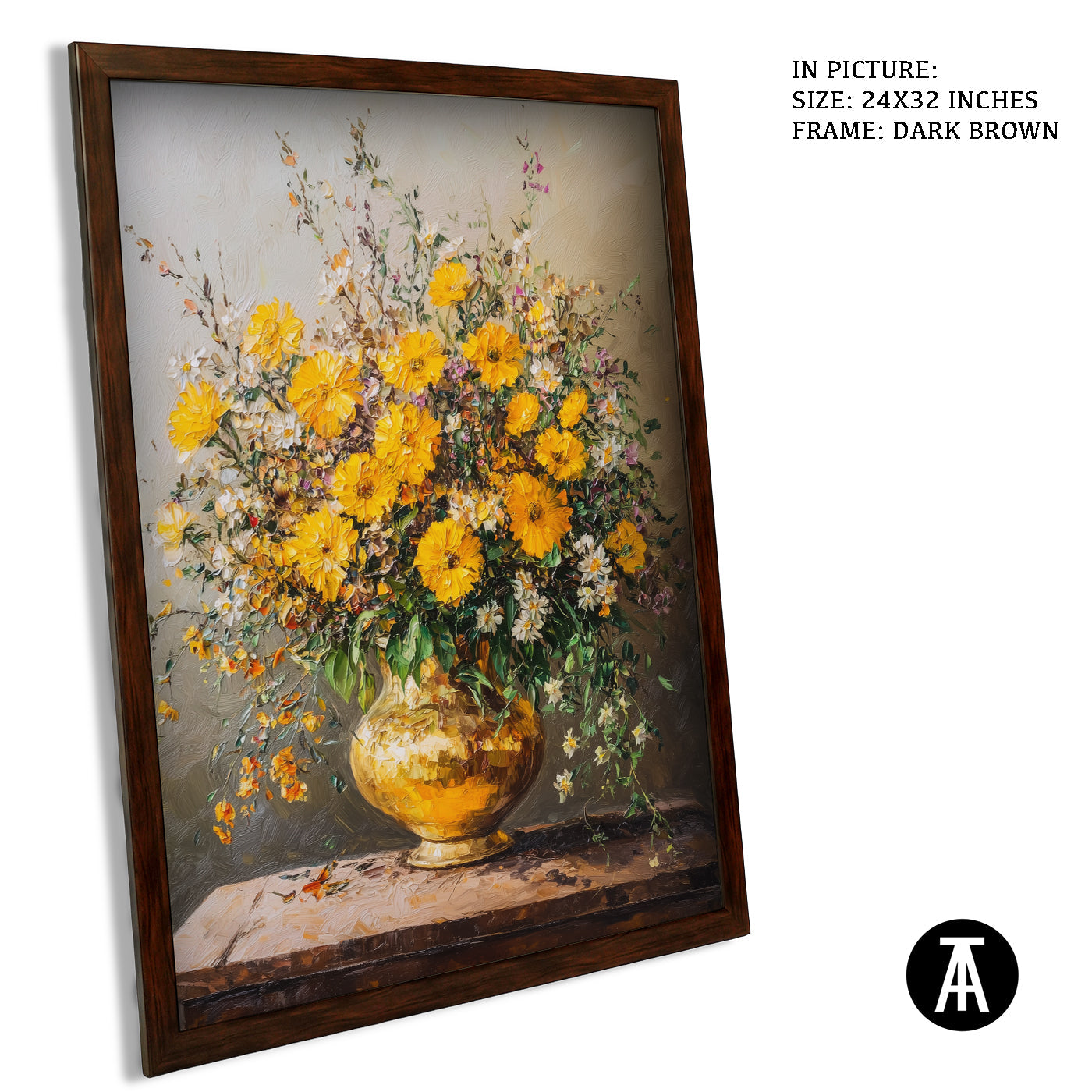 Artwork in Metal Champagne Gold Frame