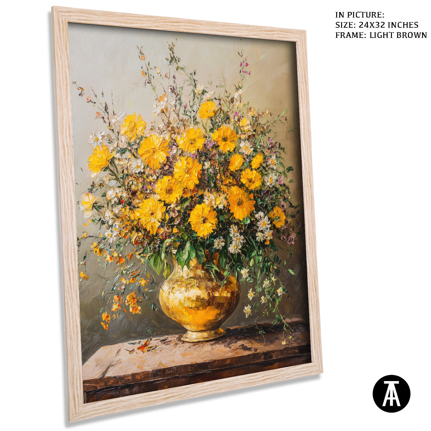Artwork in Dark Brown Frame