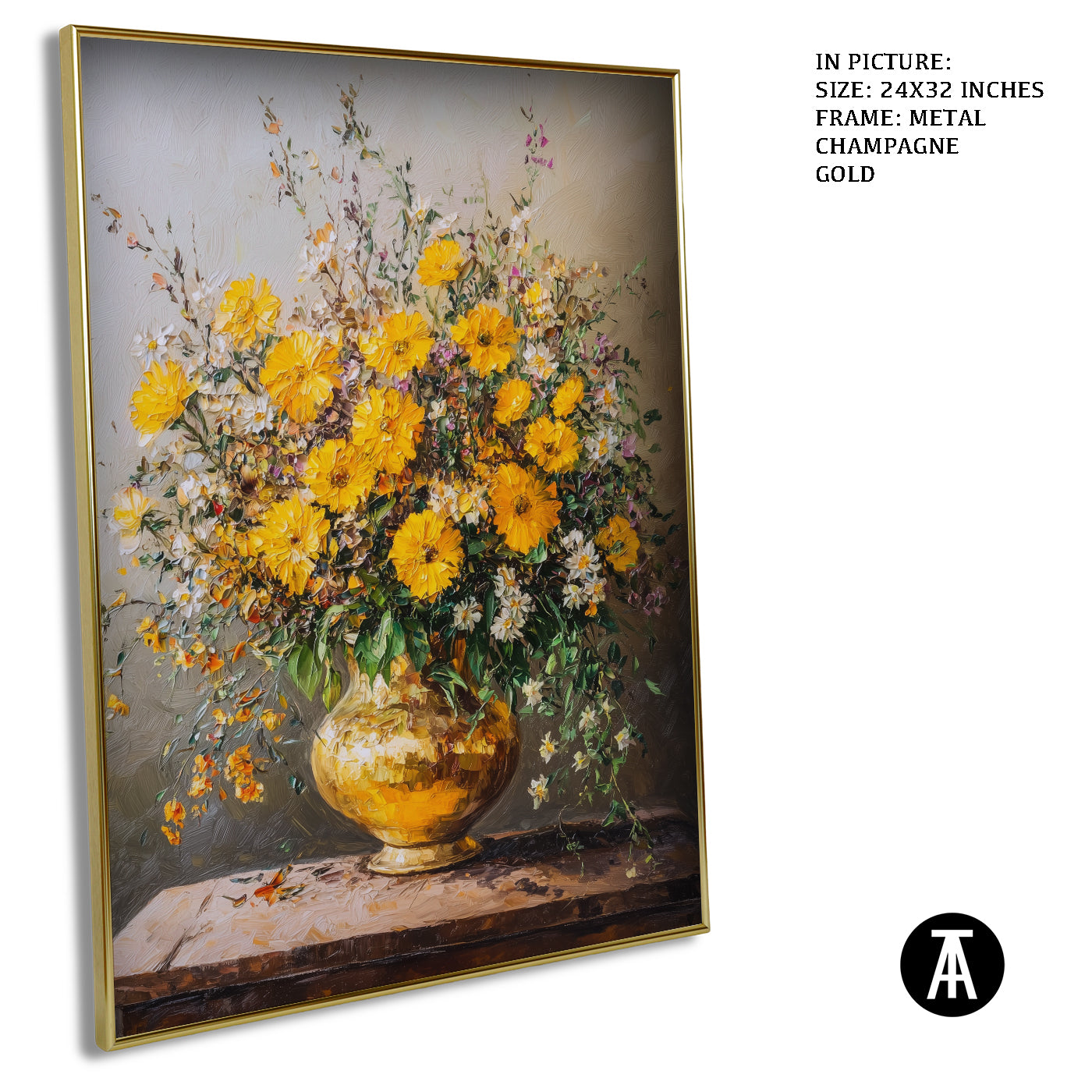 Artwork in Light Brown Frame