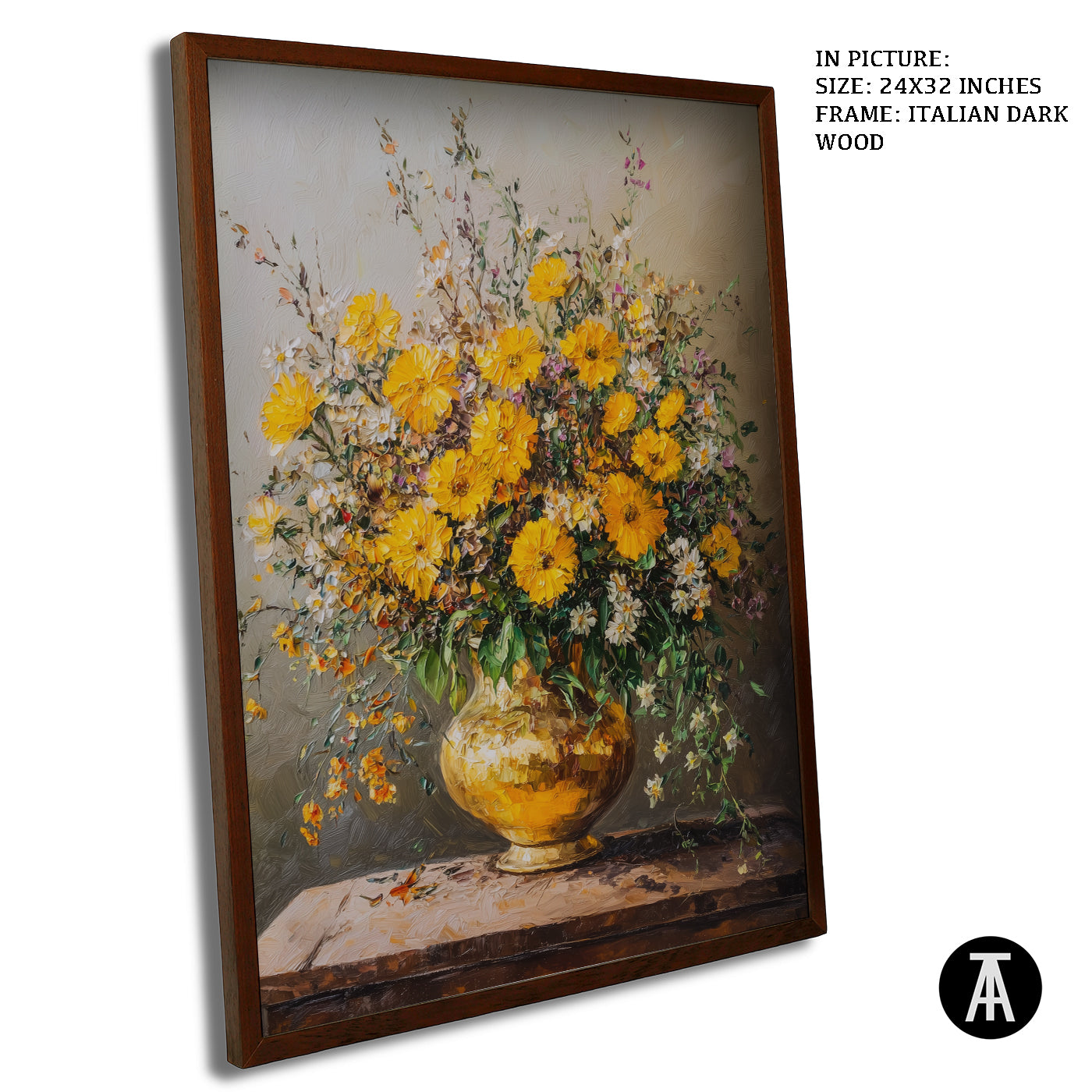 Artwork in Dark Wood Frame