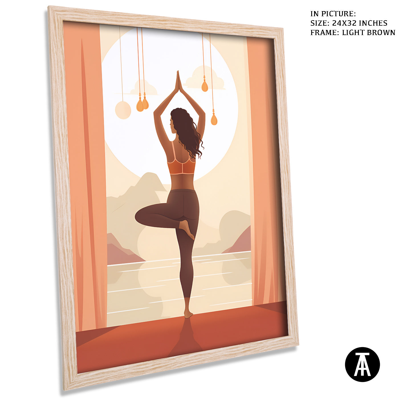 Artwork in Dark Brown Frame