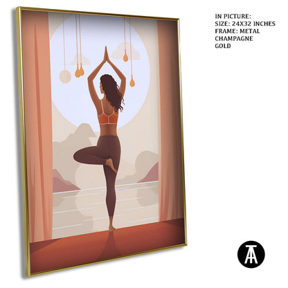 Artwork in Light Brown Frame