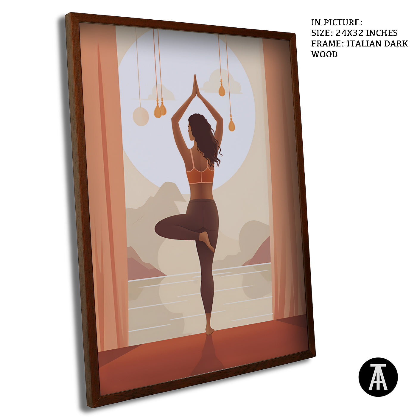 Artwork in Dark Wood Frame