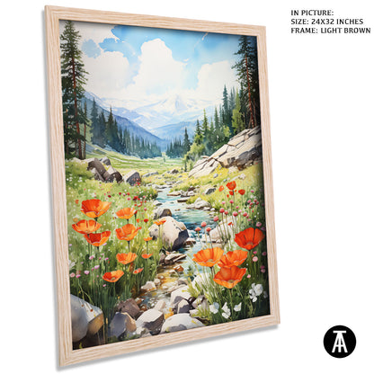 Artwork in Dark Brown Frame