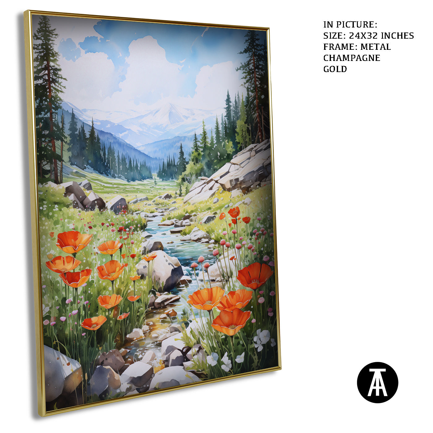 Artwork in Light Brown Frame