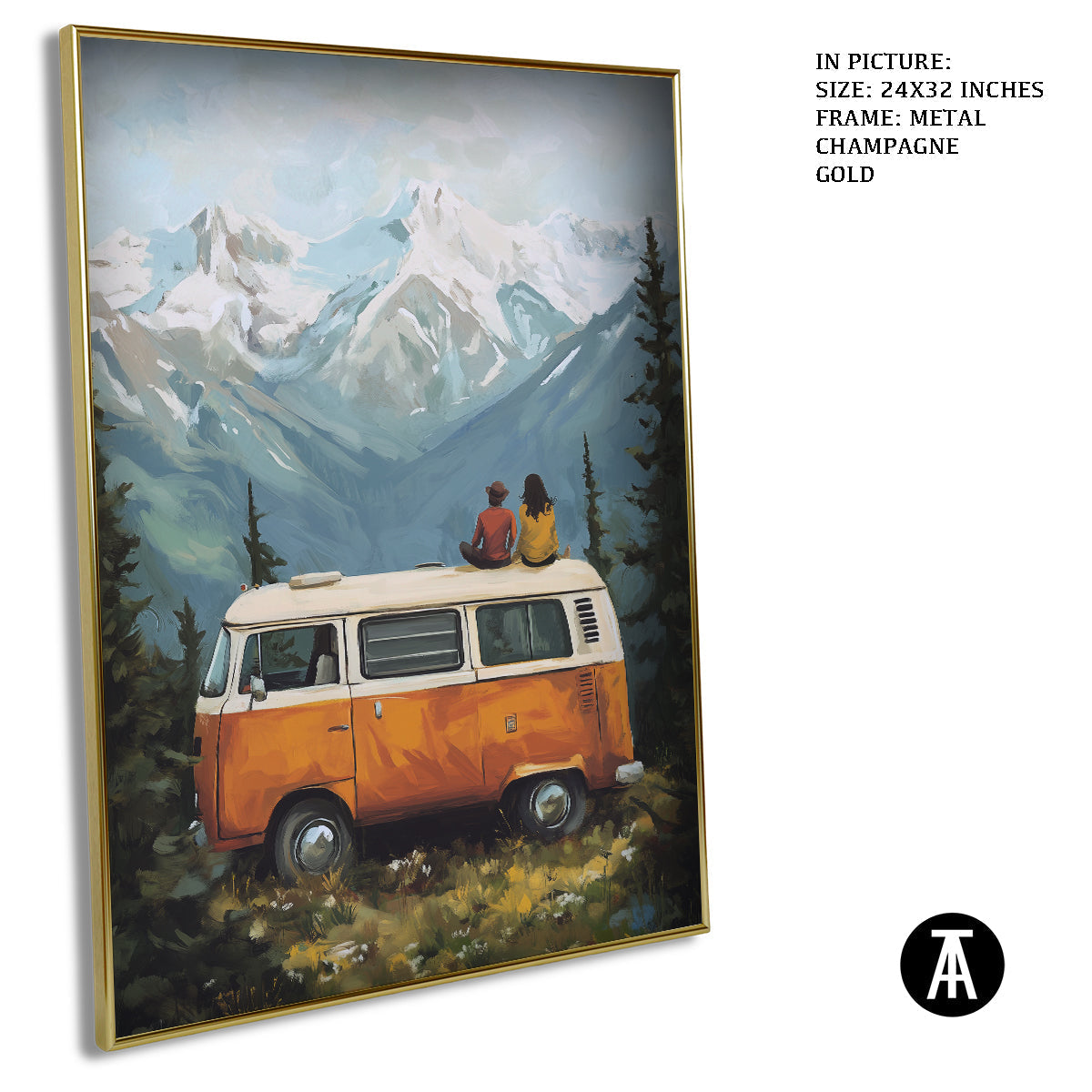 Artwork in Light Brown Frame