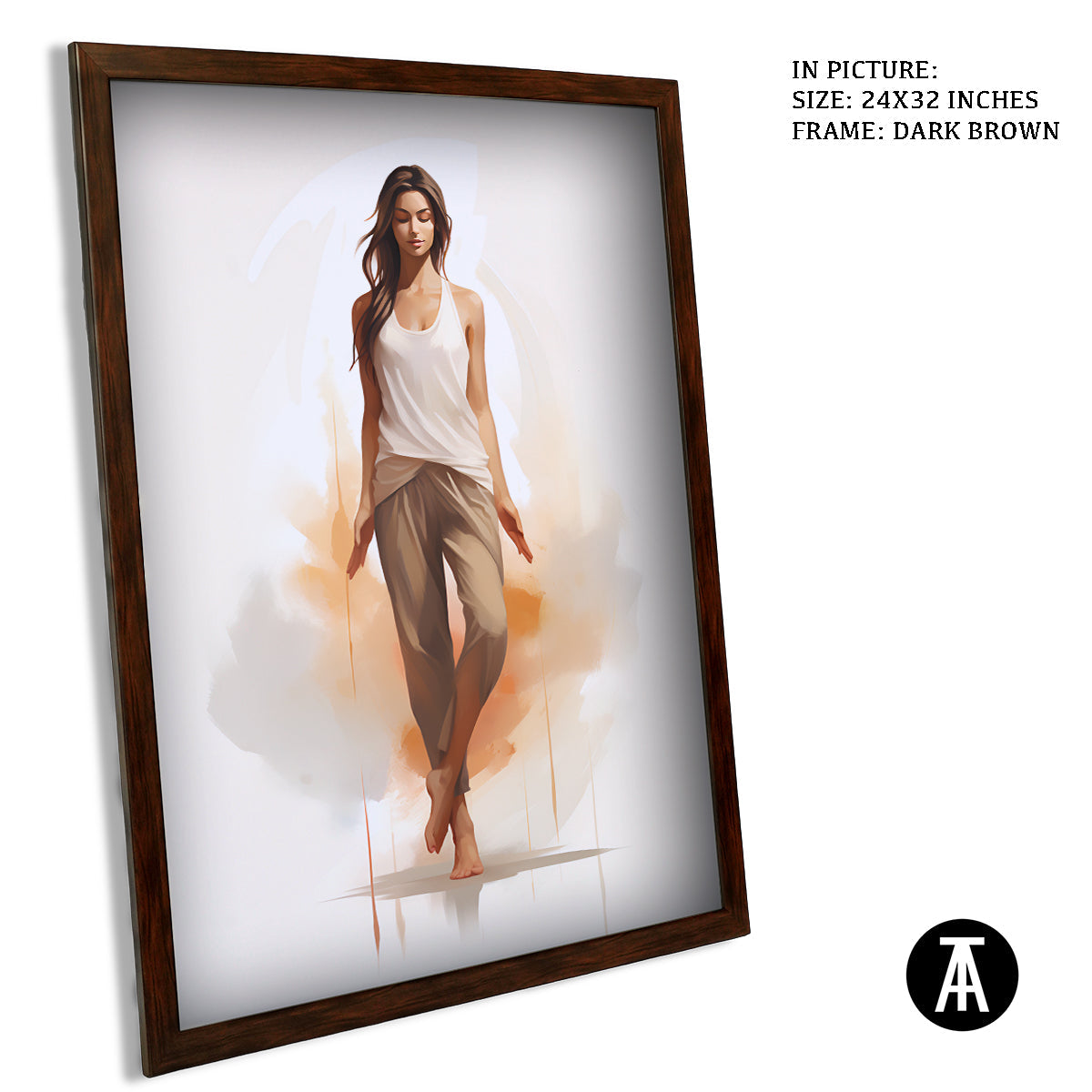 Sample Artwork in Dark Brown Frame
