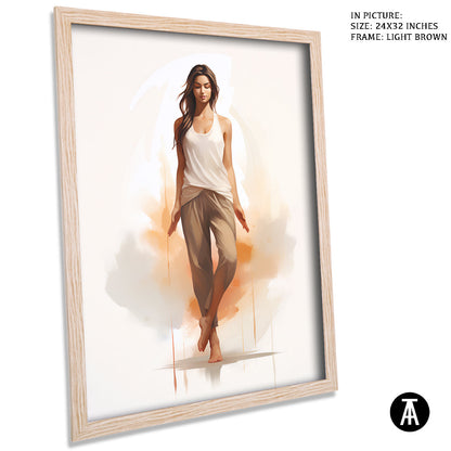 Sample Artwork in Light Brown Frame