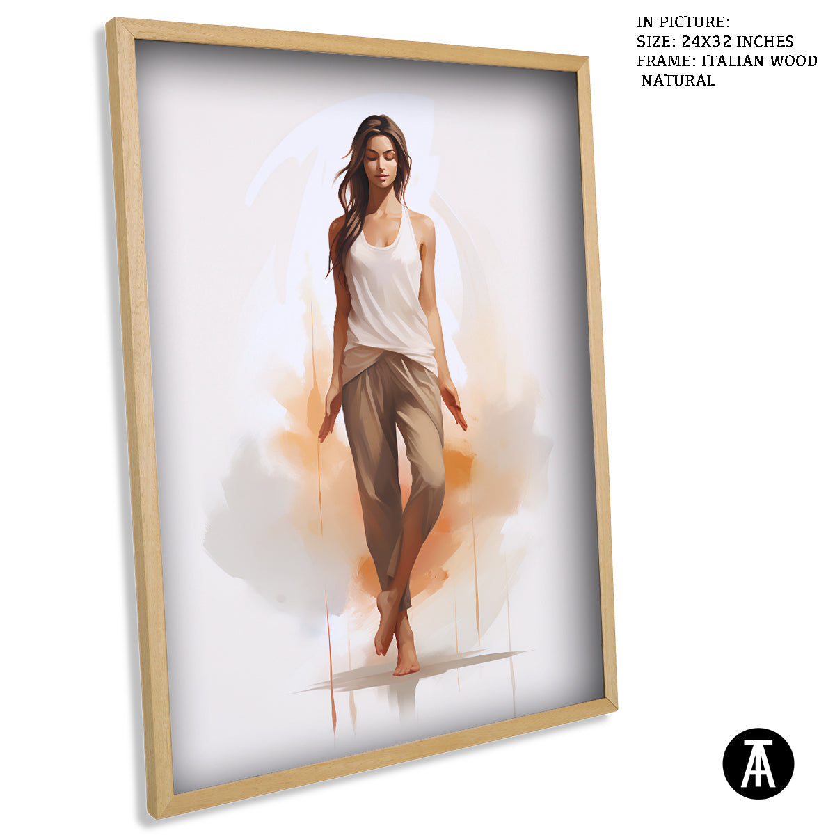 Sample Artwork in Italian Wood Framing Natural