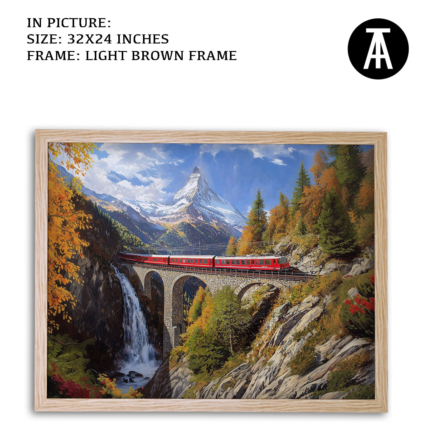 Artwork in Dark Brown Frame