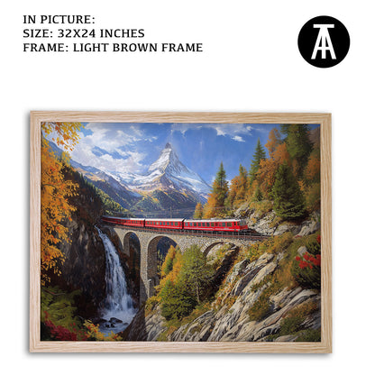 Artwork in Dark Brown Frame
