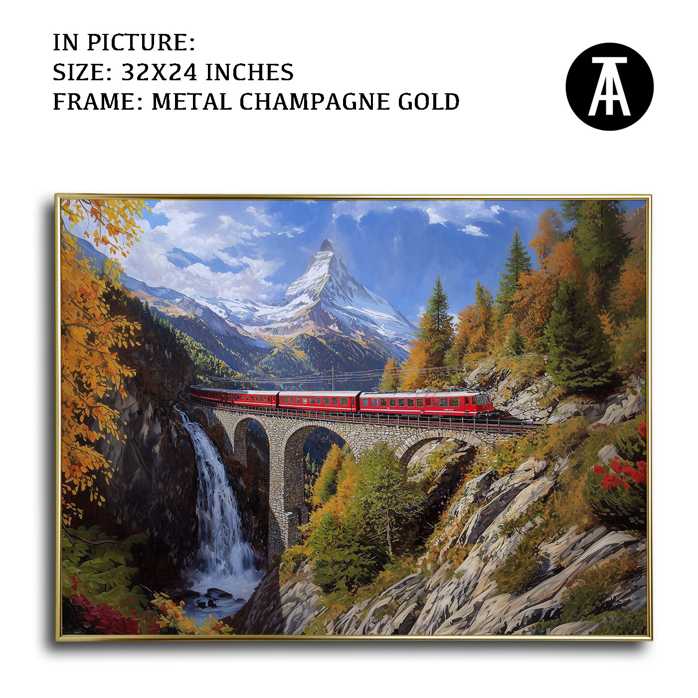 Artwork in Light Brown Frame