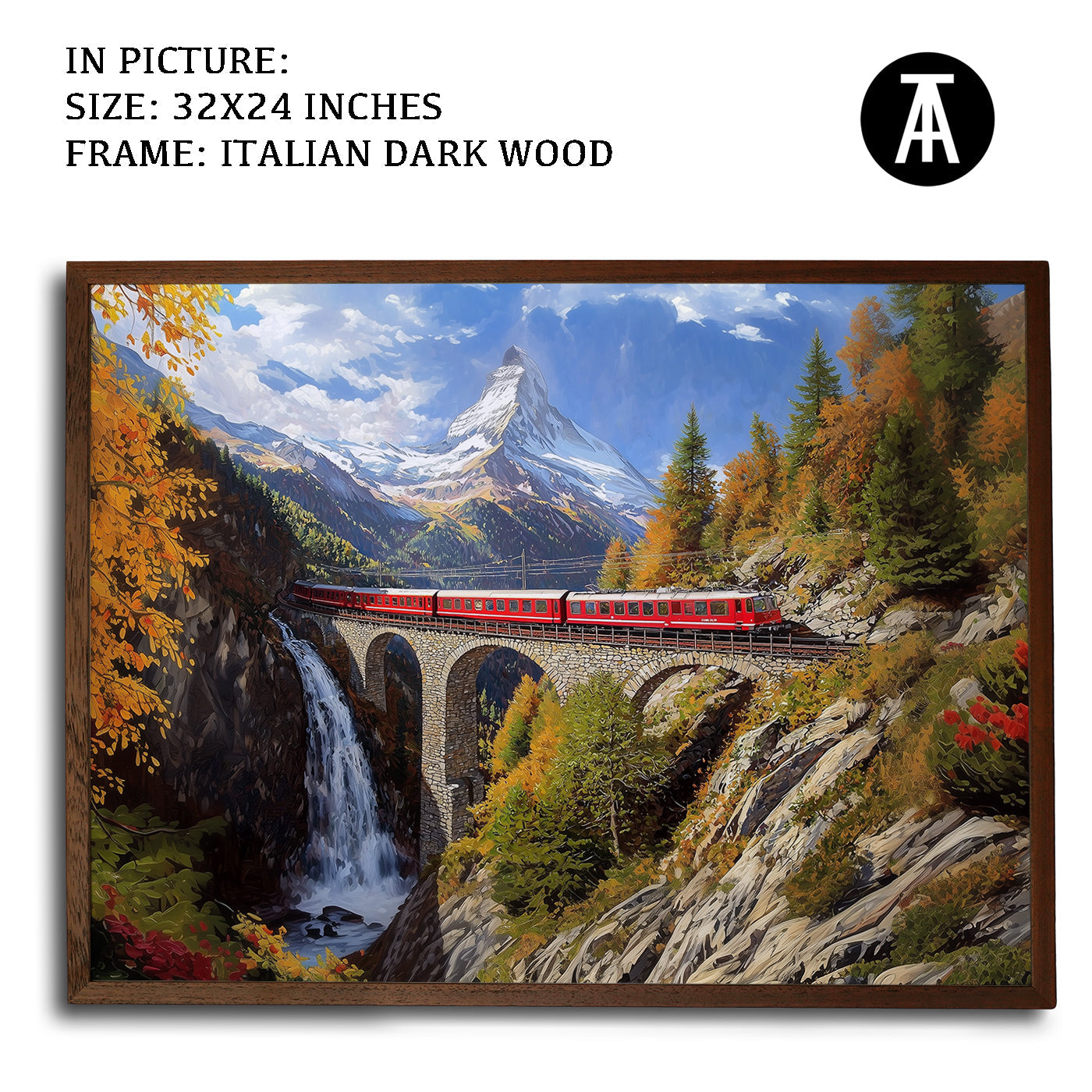 Artwork in Dark Wood Frame