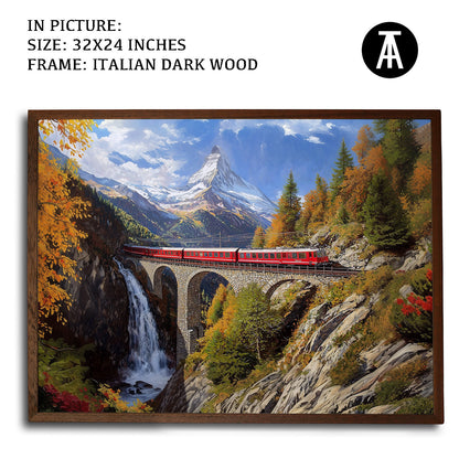 Artwork in Dark Wood Frame
