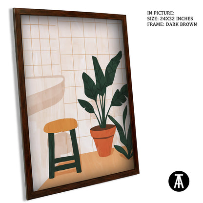 Artwork in Dark Brown Frame