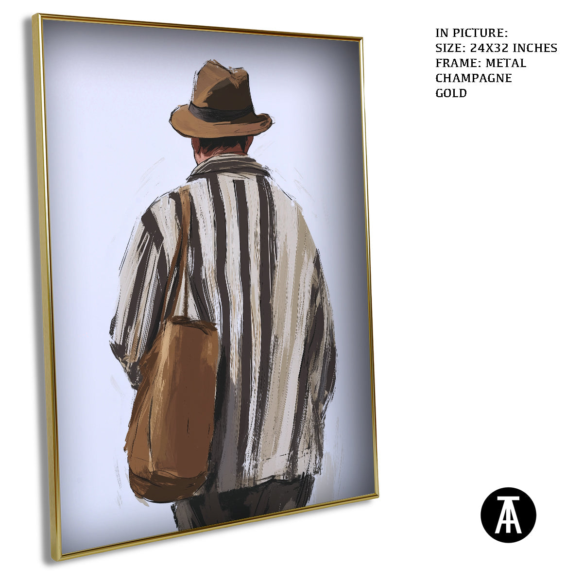 Artwork in Light Brown Frame