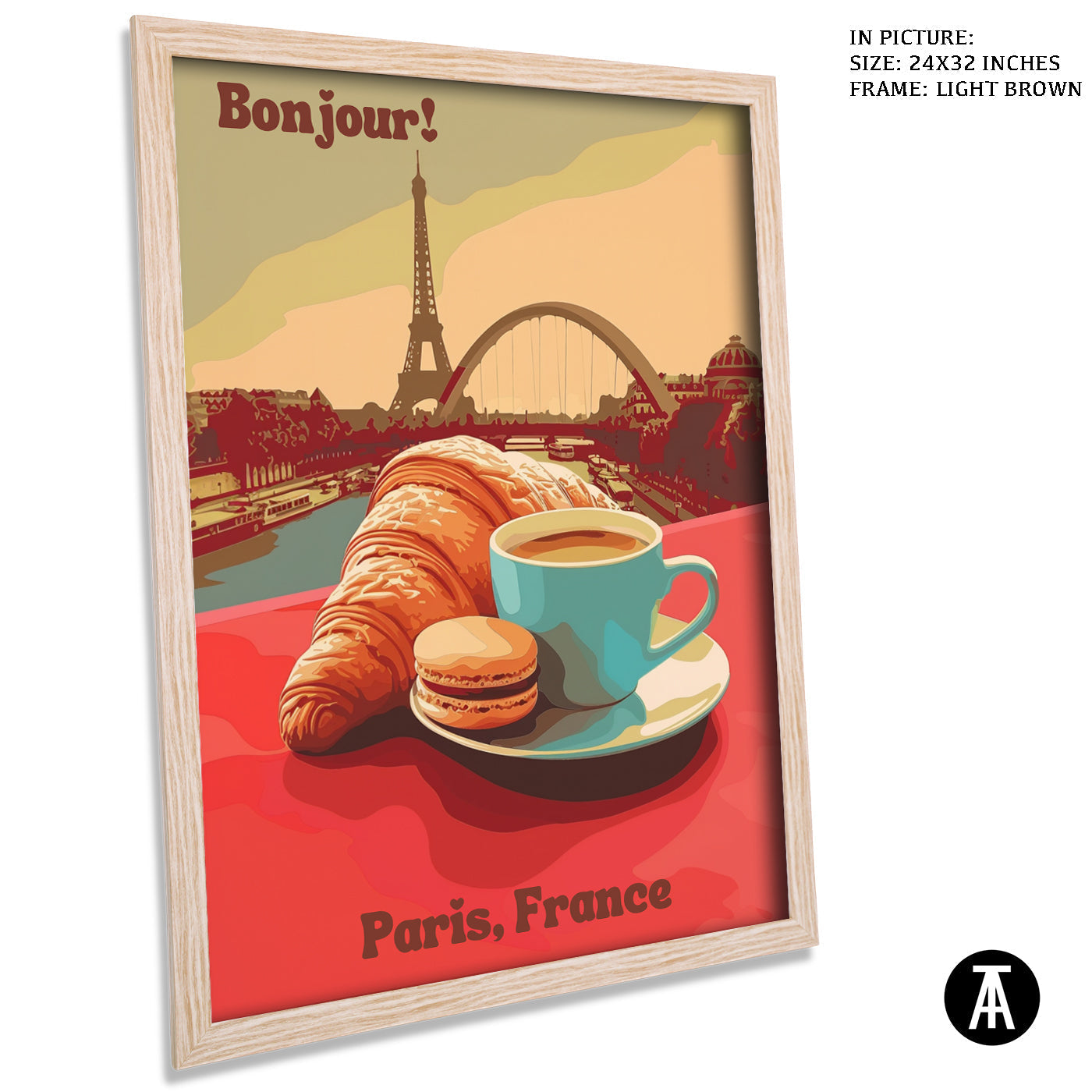 Artwork in Dark Brown Frame