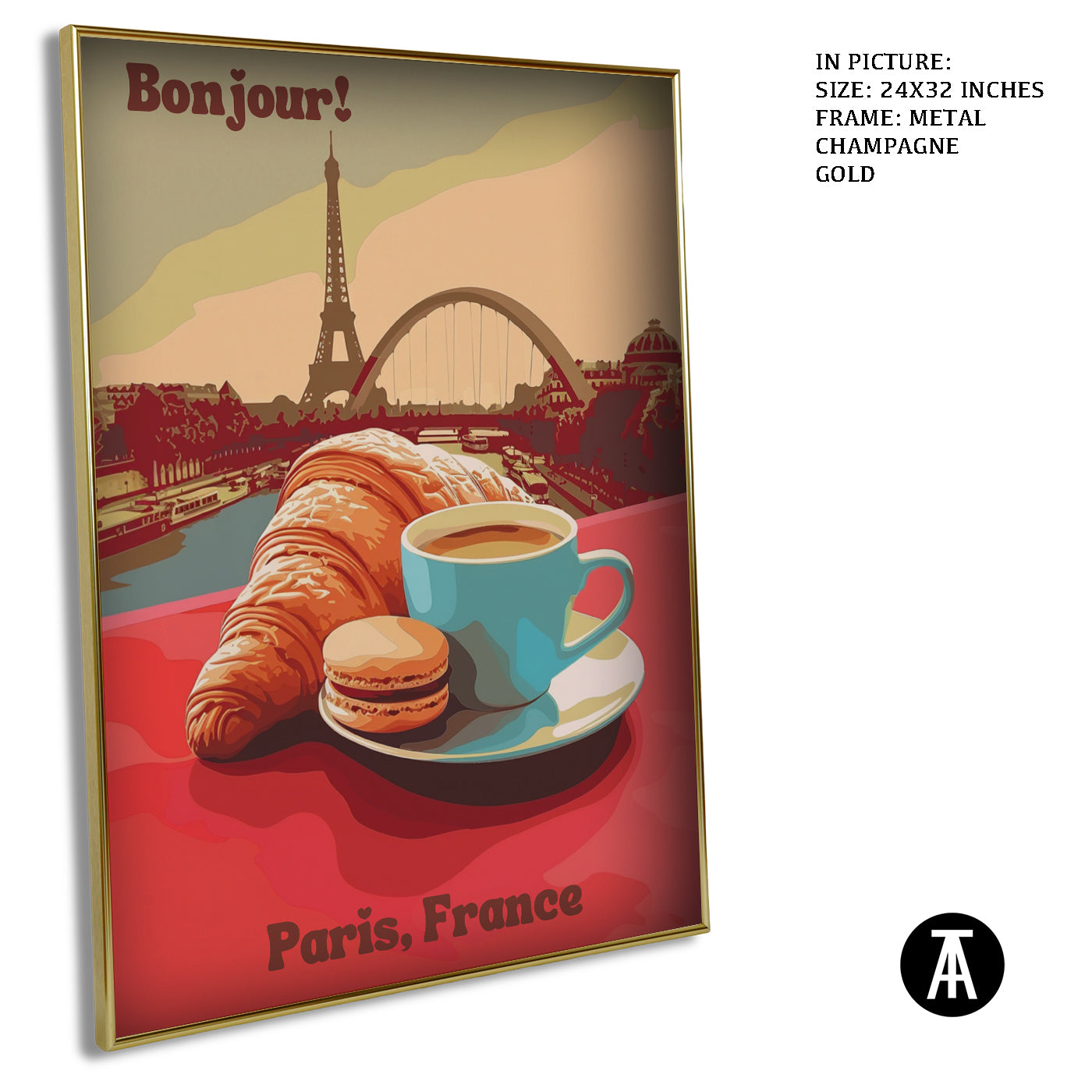 Artwork in Light Brown Frame