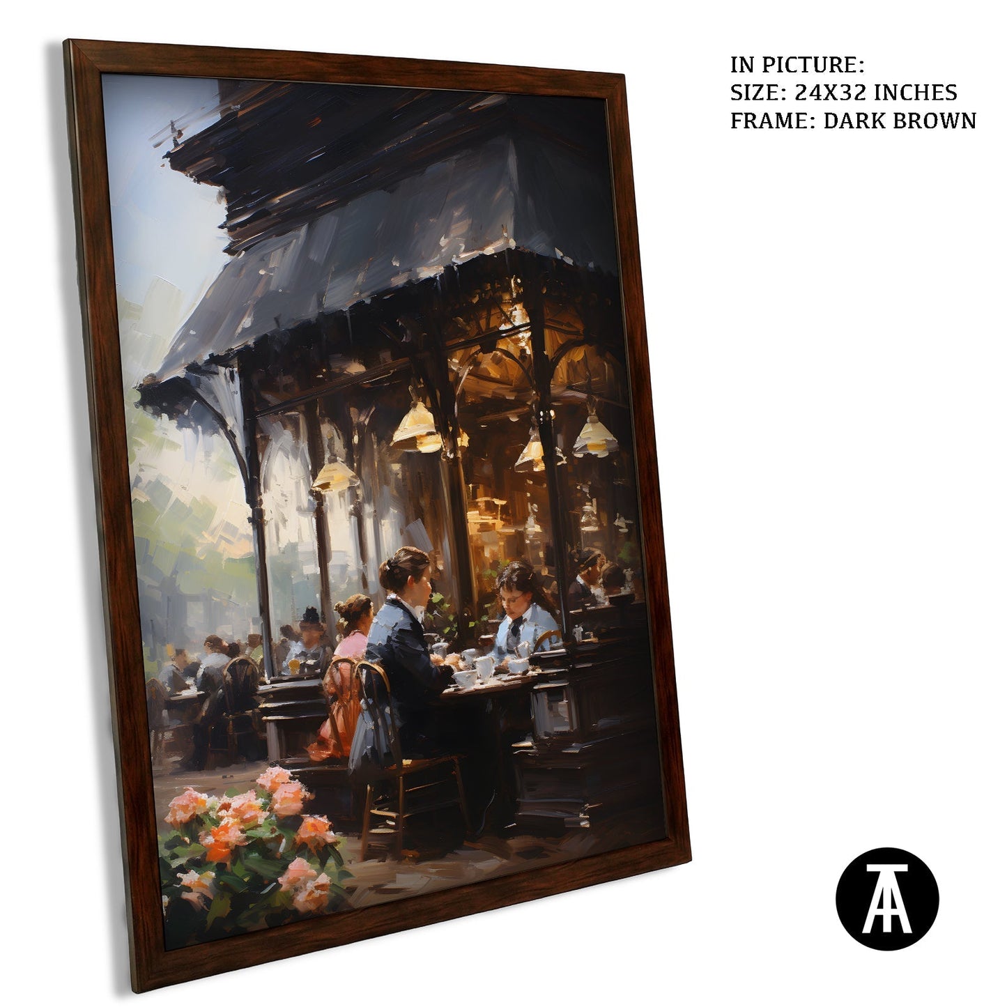 Artwork in Dark Brown Frame