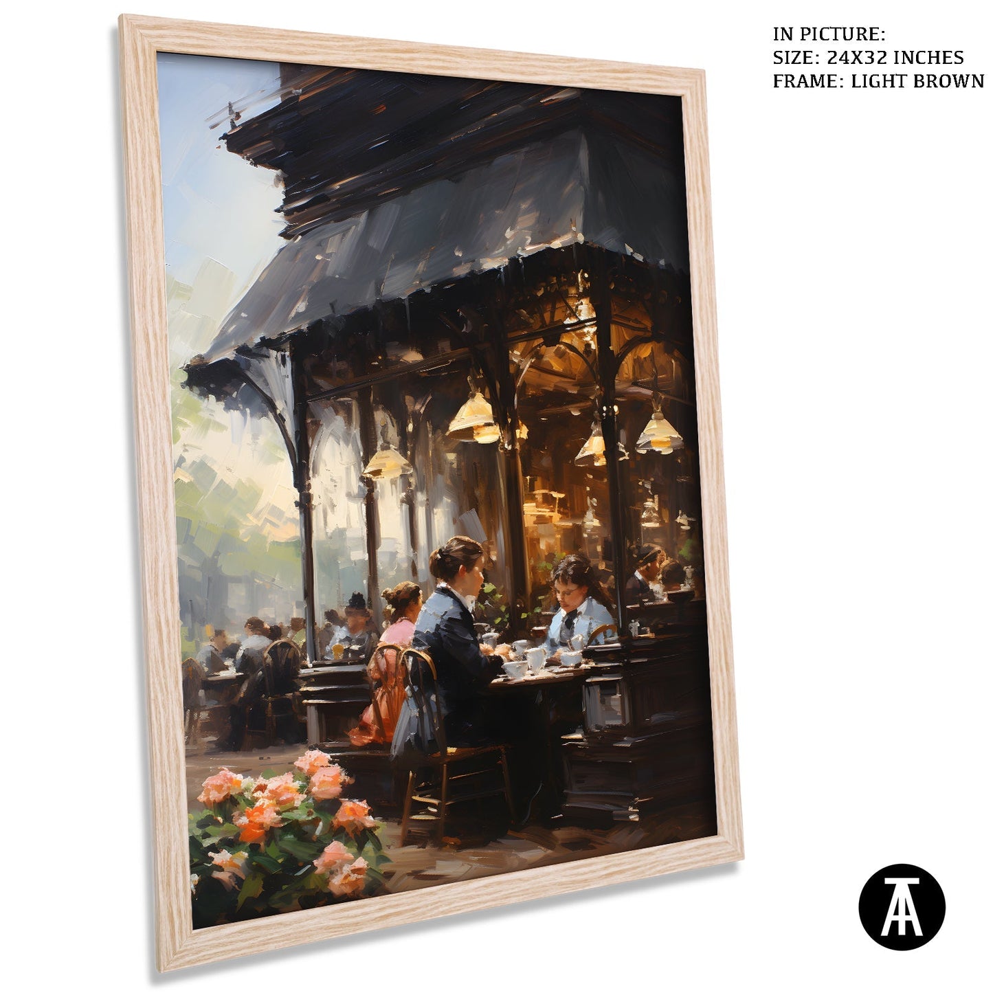 Artwork in Light Brown Frame