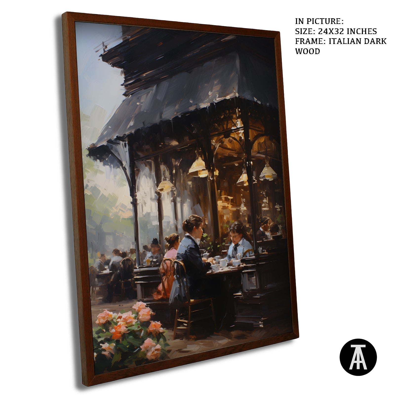 Artwork in Dark Wood Frame