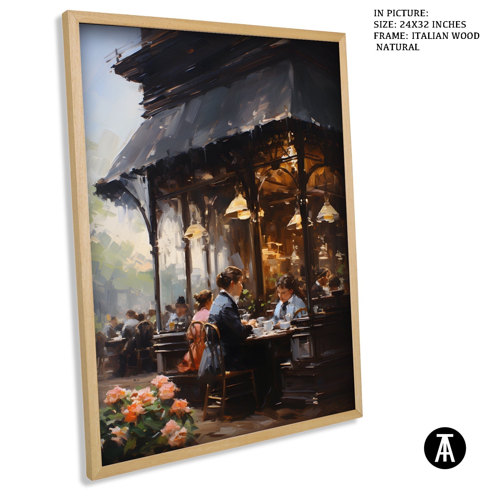 Artwork in Natural Wood Frame