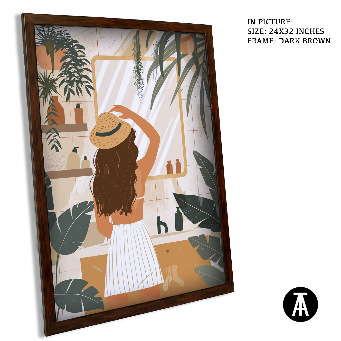 Artwork in Dark Brown Frame