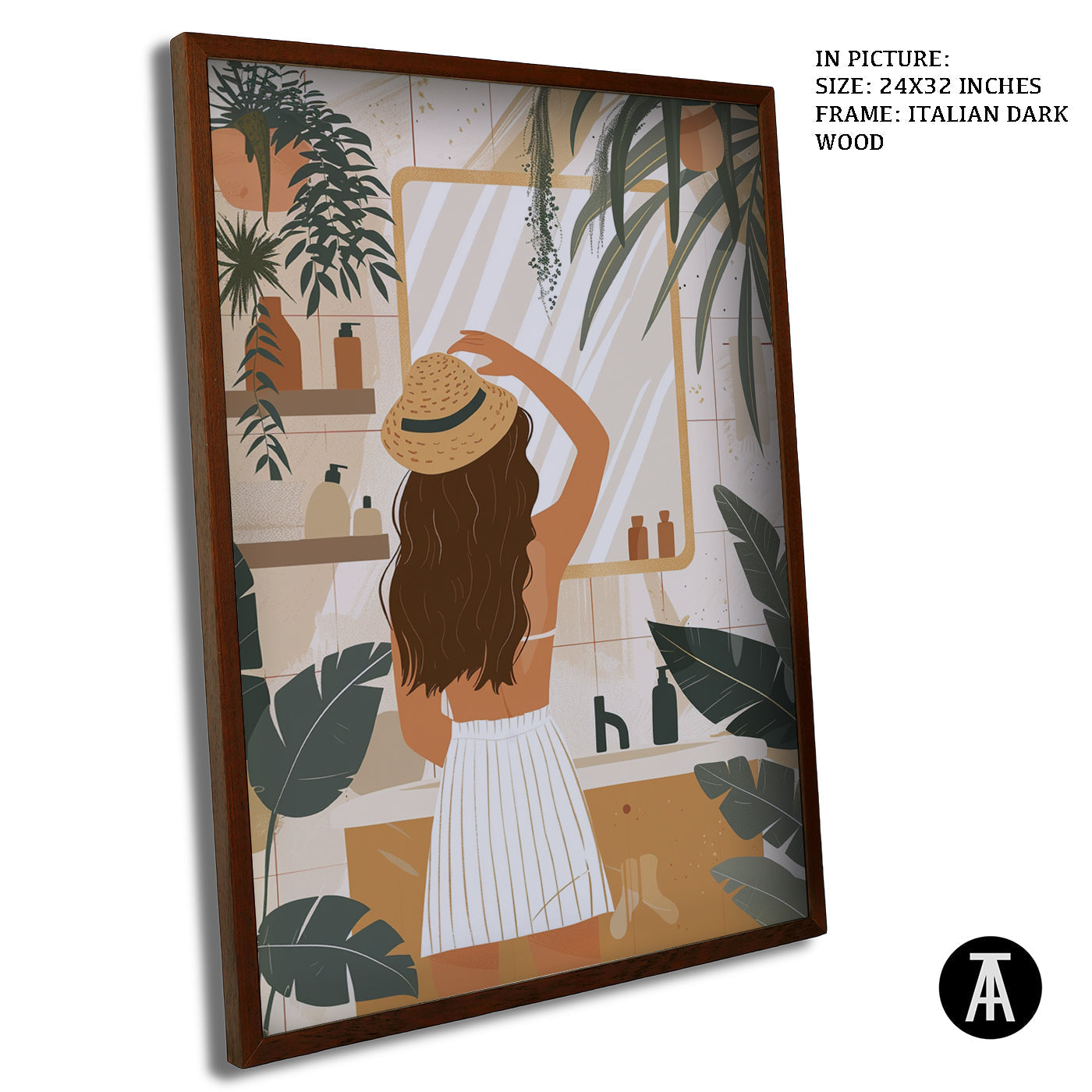 Artwork in Dark Wood Frame