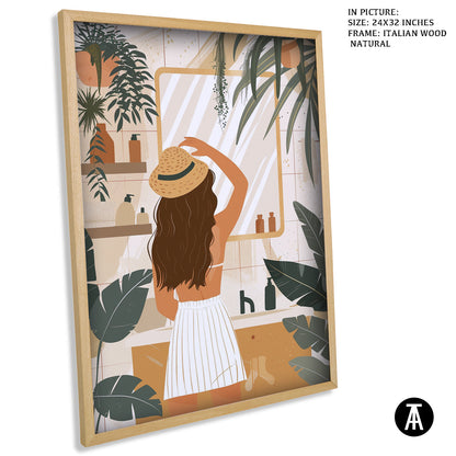 Artwork in Natural Wood Frame