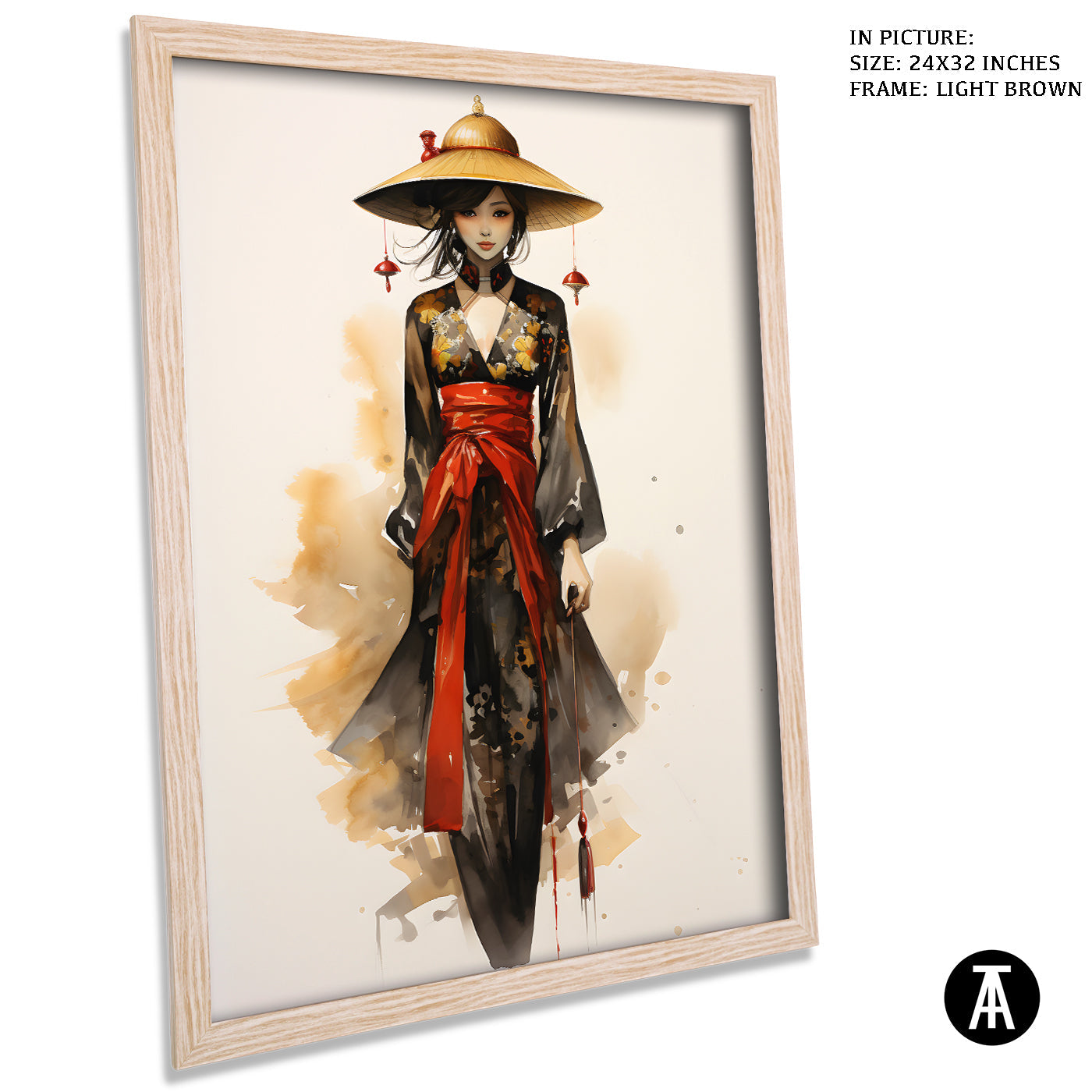 Artwork in Dark Brown Frame