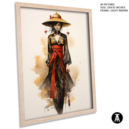 Artwork in Dark Brown Frame