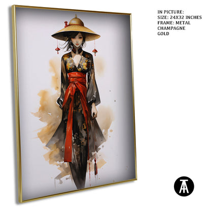 Artwork in Light Brown Frame