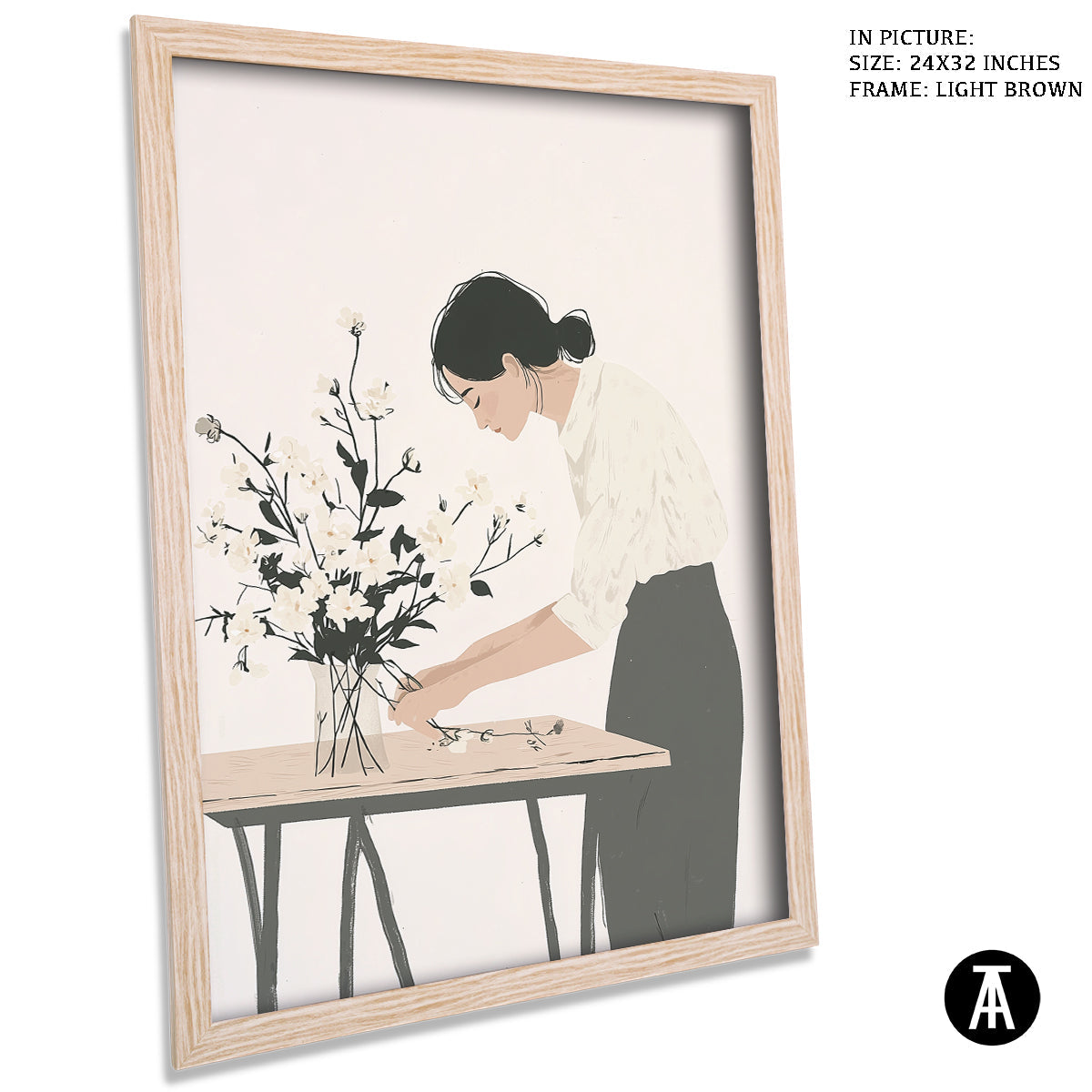 Artwork in Dark Brown Frame
