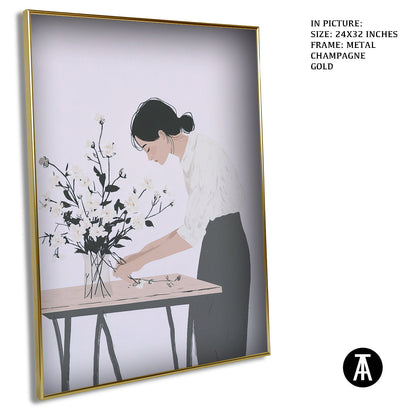 Artwork in Light Brown Frame