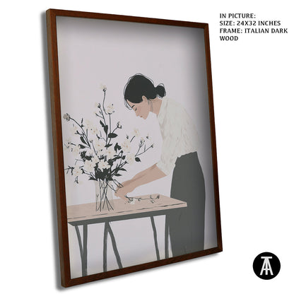 Artwork in Dark Wood Frame