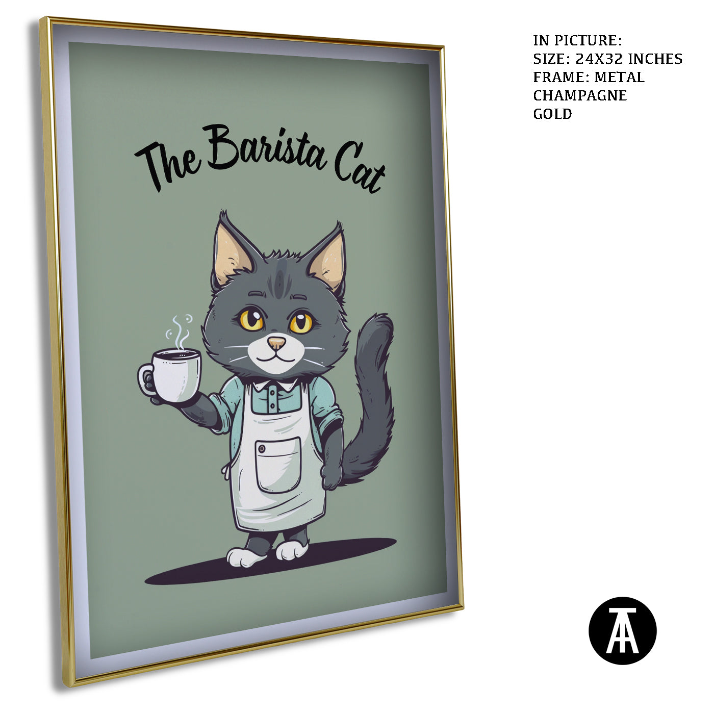 Artwork in Light Brown Frame
