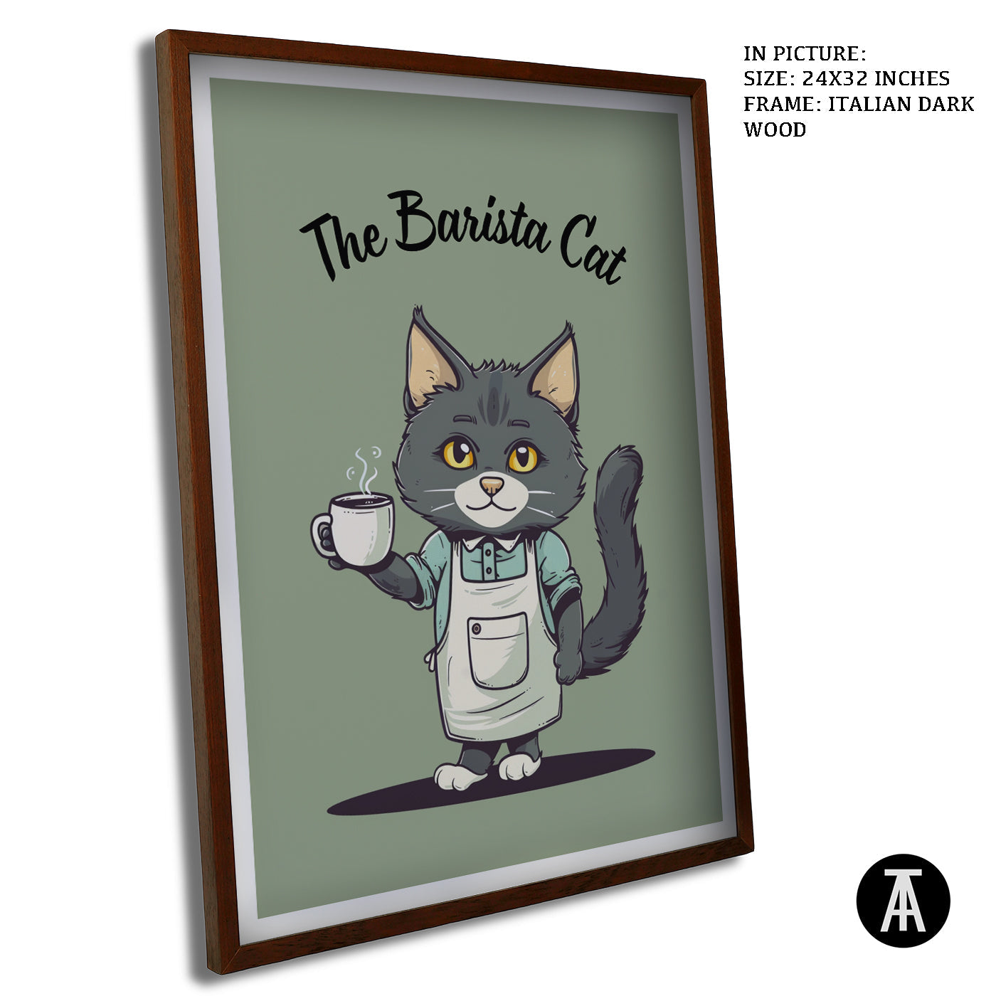 Artwork in Dark Wood Frame