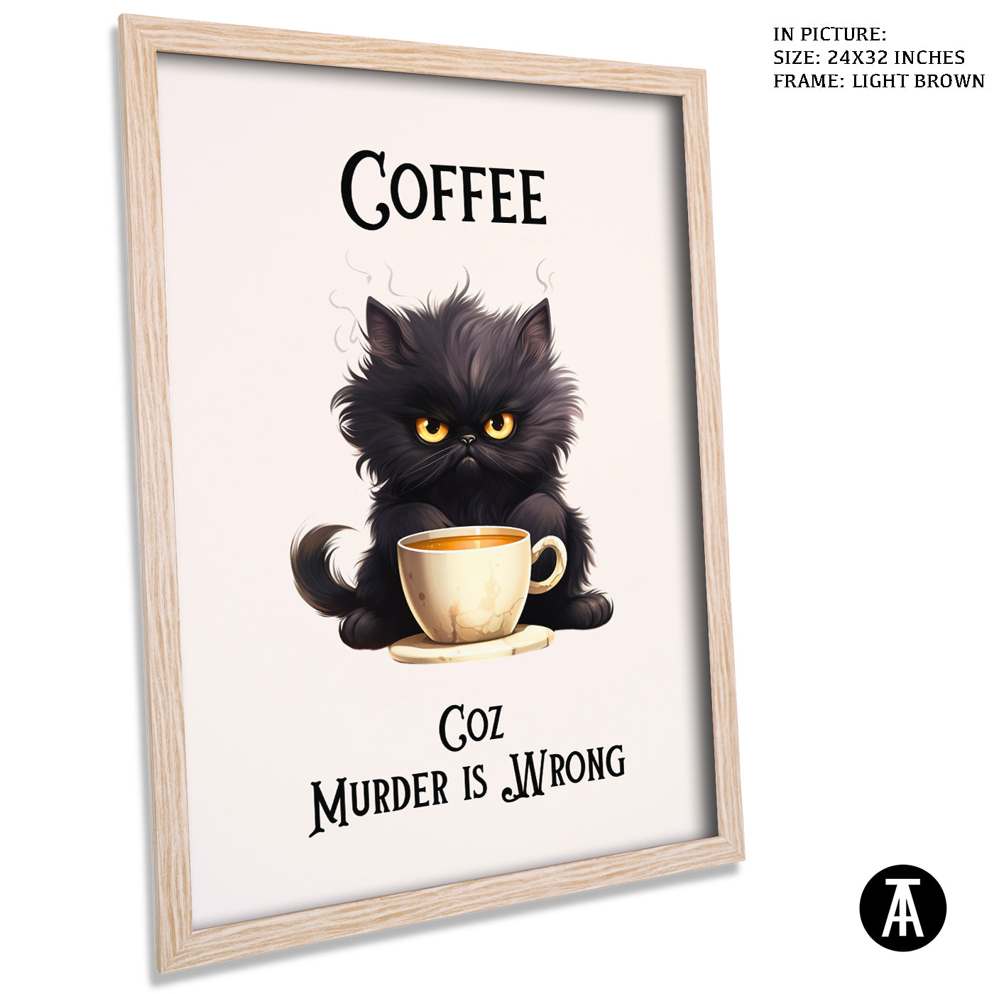 Artwork in Dark Brown Frame