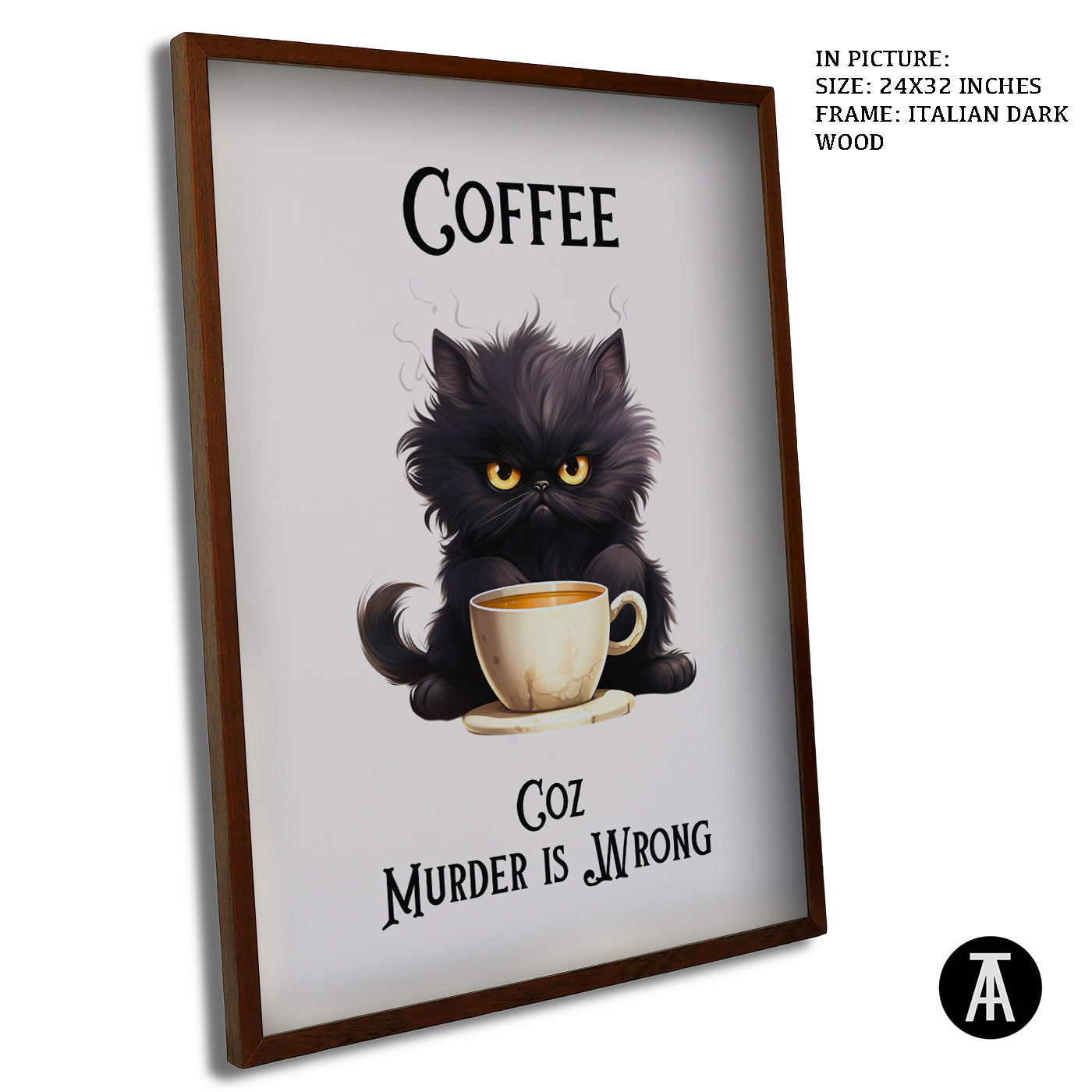 Artwork in Dark Wood Frame