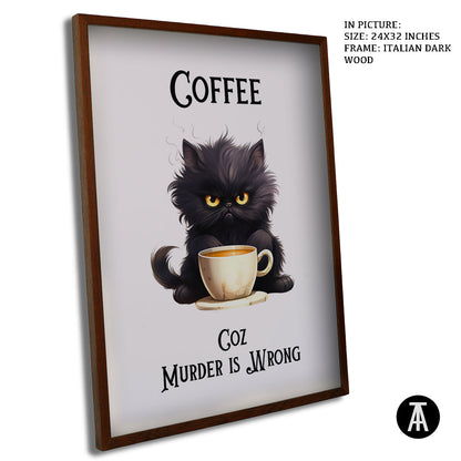 Artwork in Dark Wood Frame