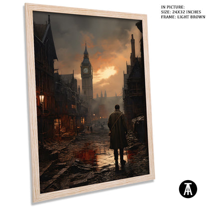 Artwork in Light Brown Frame